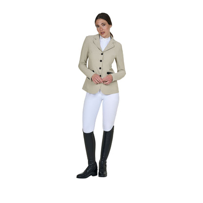 Equestro Women's competition jacket four buttons perforated fabric