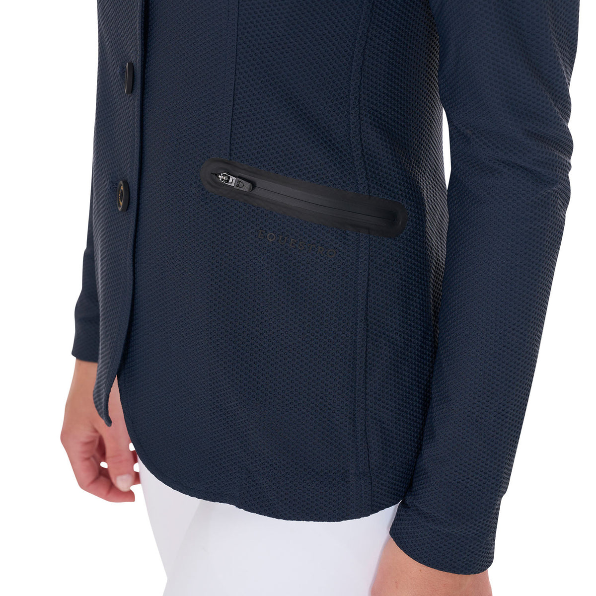 Equestro Women's competition jacket four buttons perforated fabric