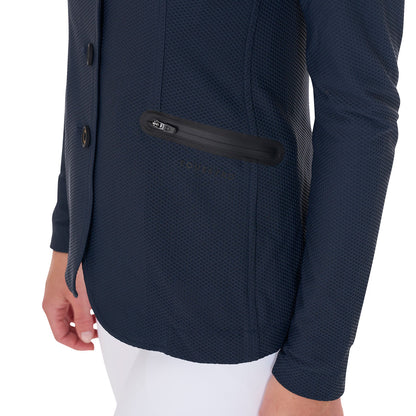 Equestro Women's competition jacket four buttons perforated fabric