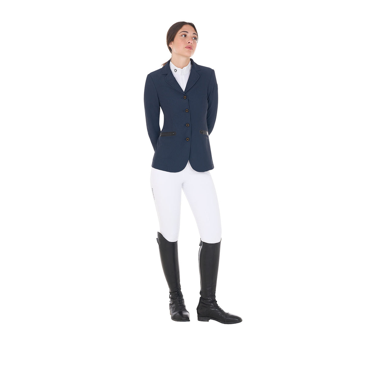 Equestro Women's competition jacket four buttons perforated fabric