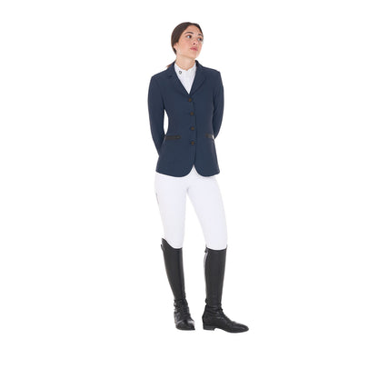 Equestro Women's competition jacket four buttons perforated fabric