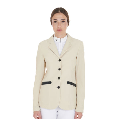Equestro Women's competition jacket four buttons perforated fabric