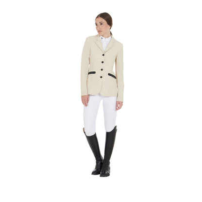 Equestro Women's competition jacket four buttons perforated fabric