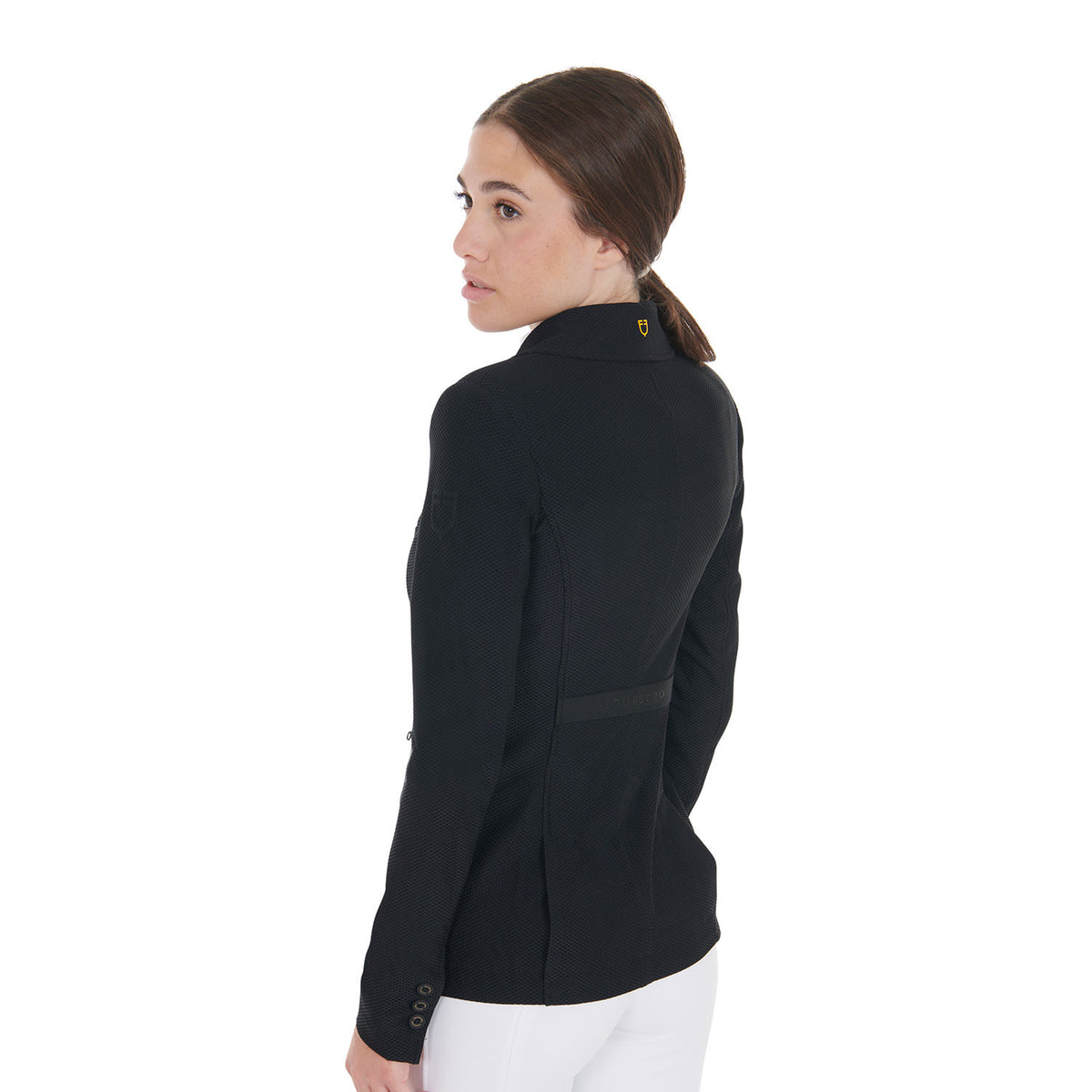 Equestro Women's competition jacket four buttons perforated fabric