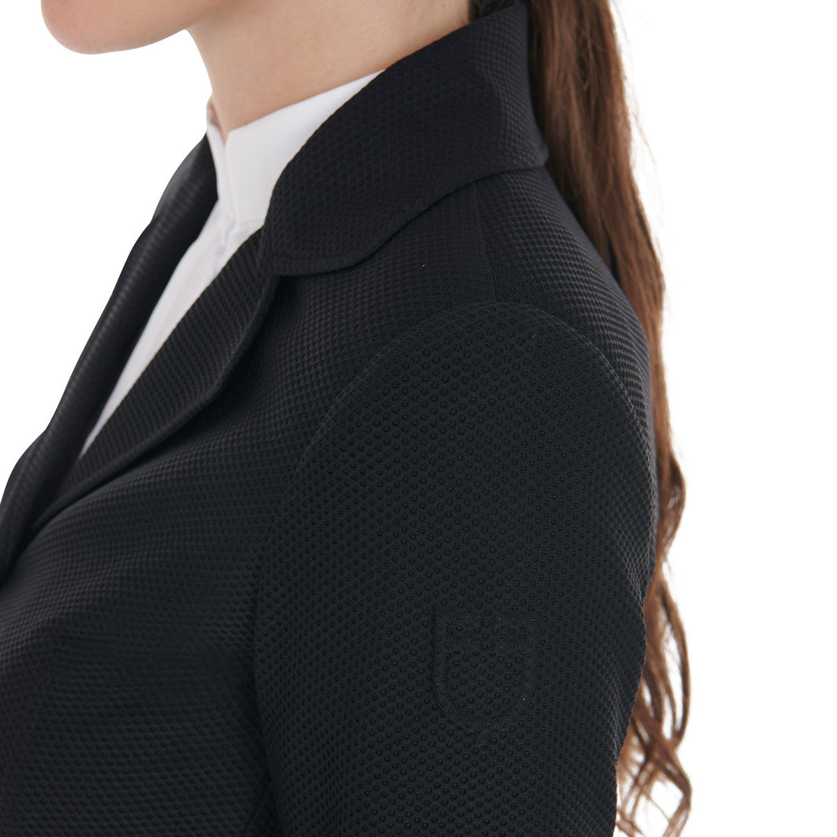 Equestro Women's competition jacket four buttons perforated fabric