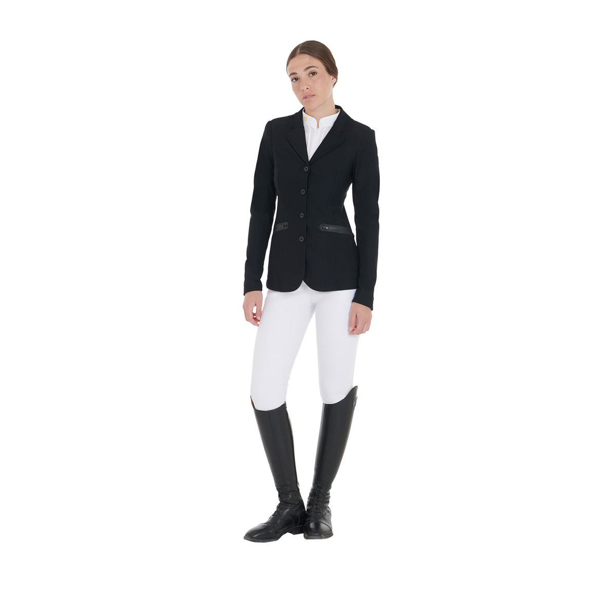 Equestro Women's competition jacket four buttons perforated fabric
