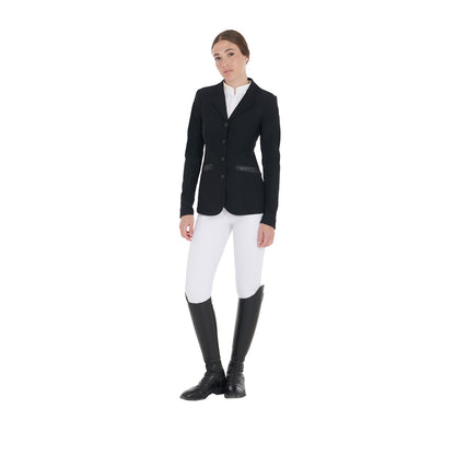 Equestro Women's competition jacket four buttons perforated fabric