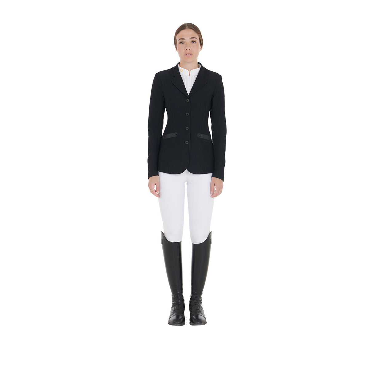 Equestro Women's competition jacket four buttons perforated fabric
