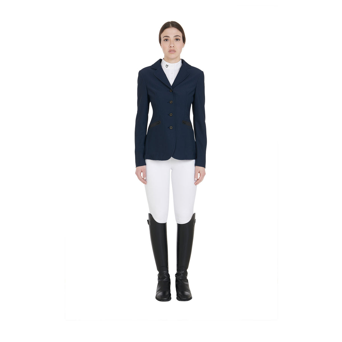 Equestro Women's competition jacket four buttons perforated fabric