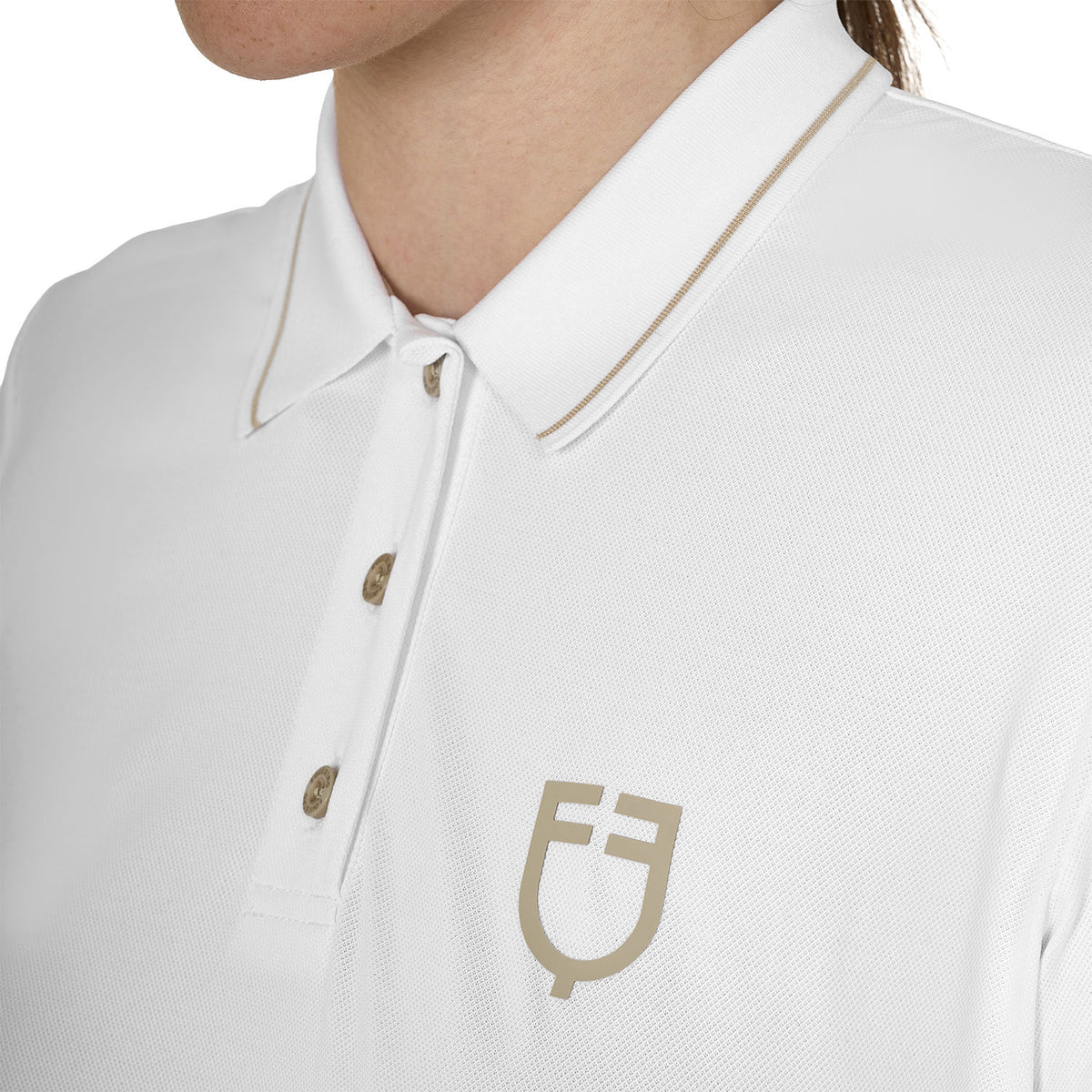 Equestro Women's slim fit polo shirt in breathable fabric