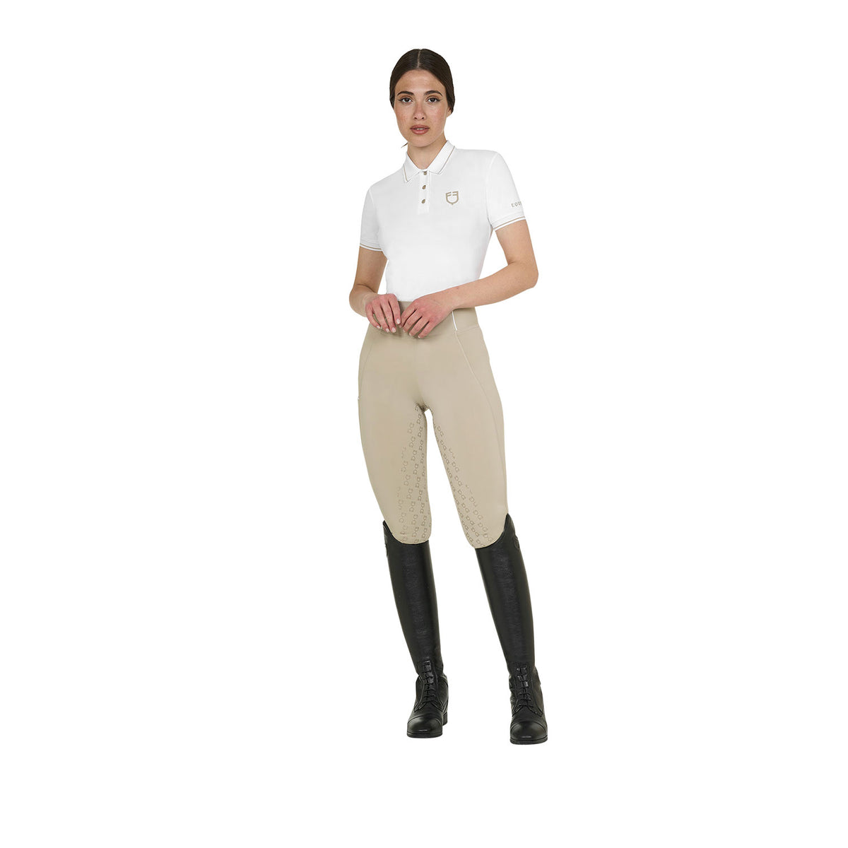 Equestro Women's slim fit polo shirt in breathable fabric