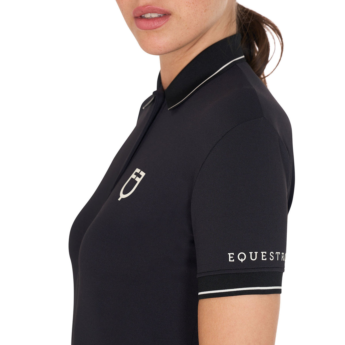 Equestro Women's slim fit polo shirt in breathable fabric