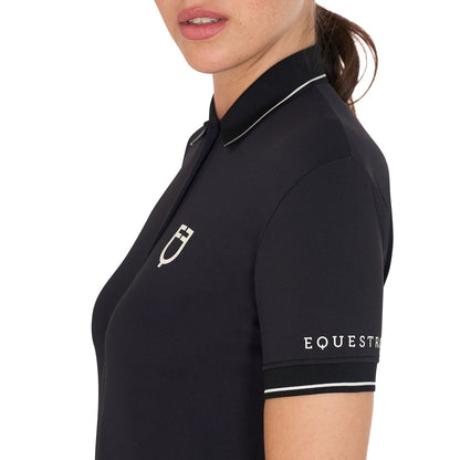 Equestro Women's slim fit polo shirt in breathable fabric