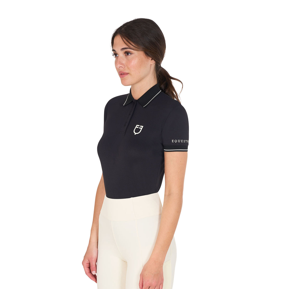 Equestro Women's slim fit polo shirt in breathable fabric