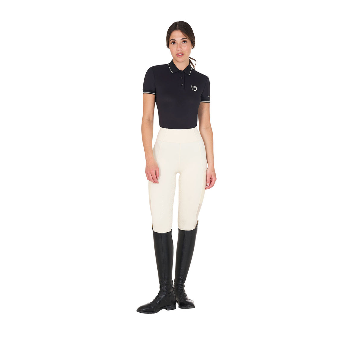Equestro Women's slim fit polo shirt in breathable fabric