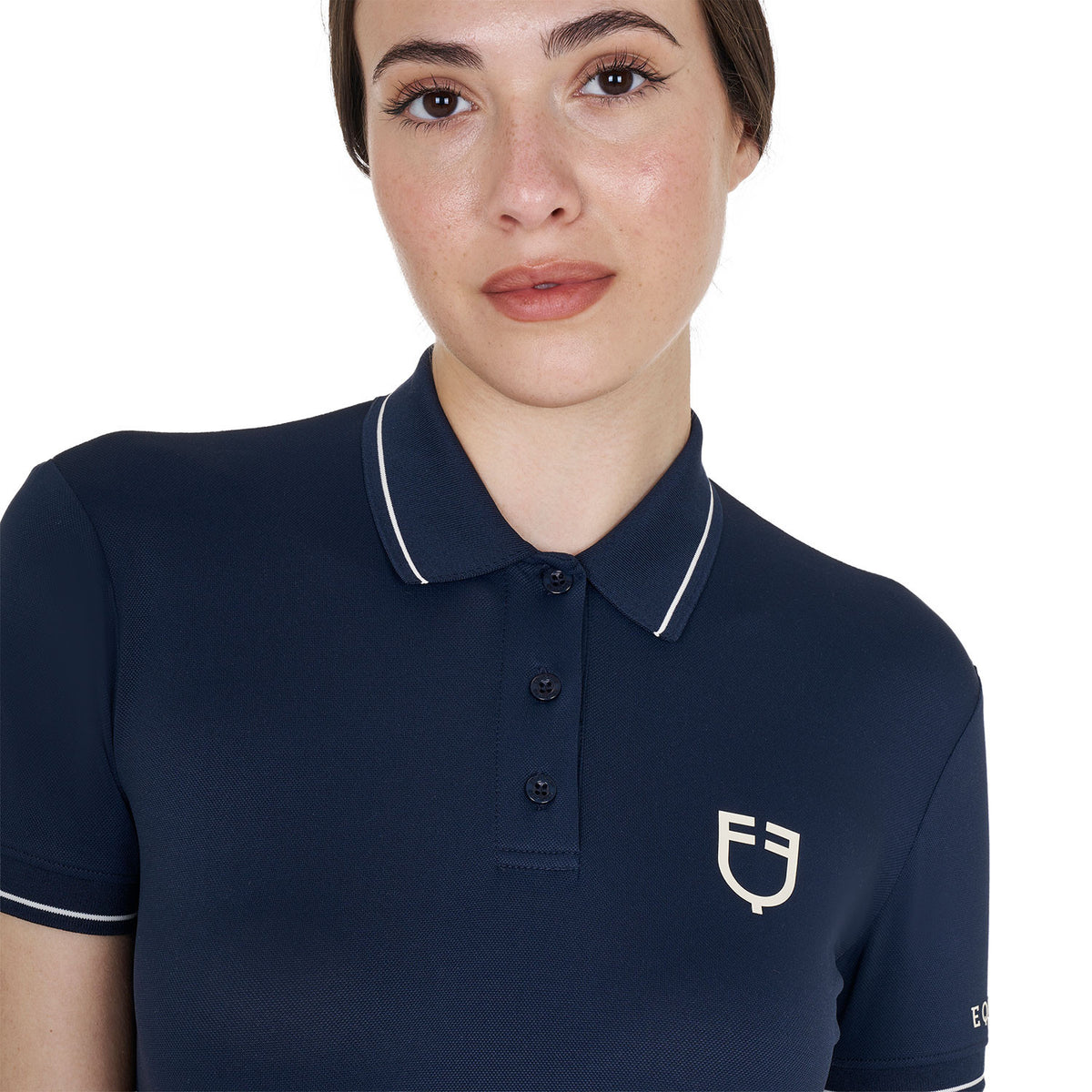 Equestro Women's slim fit polo shirt in breathable fabric