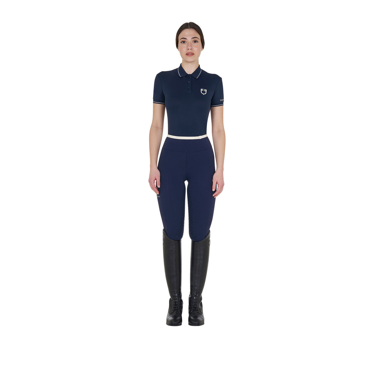 Equestro Women's slim fit polo shirt in breathable fabric