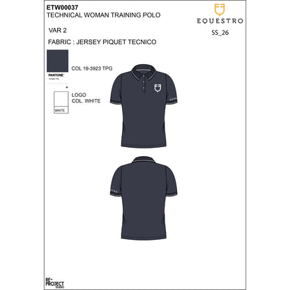 Equestro Women's slim fit polo shirt in breathable fabric