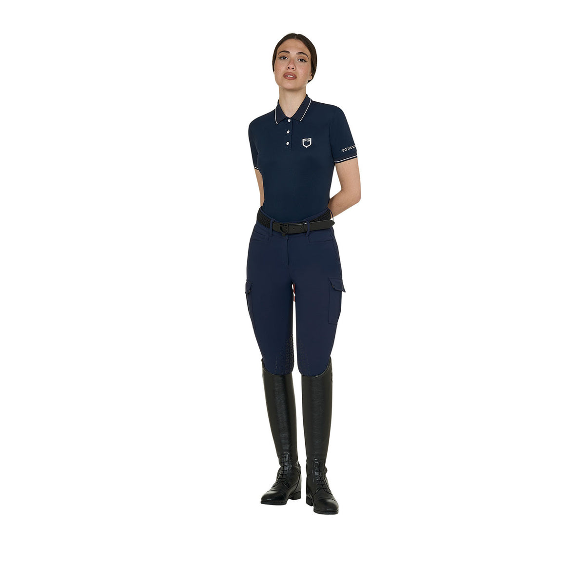 Equestro Women's slim fit polo shirt in breathable fabric