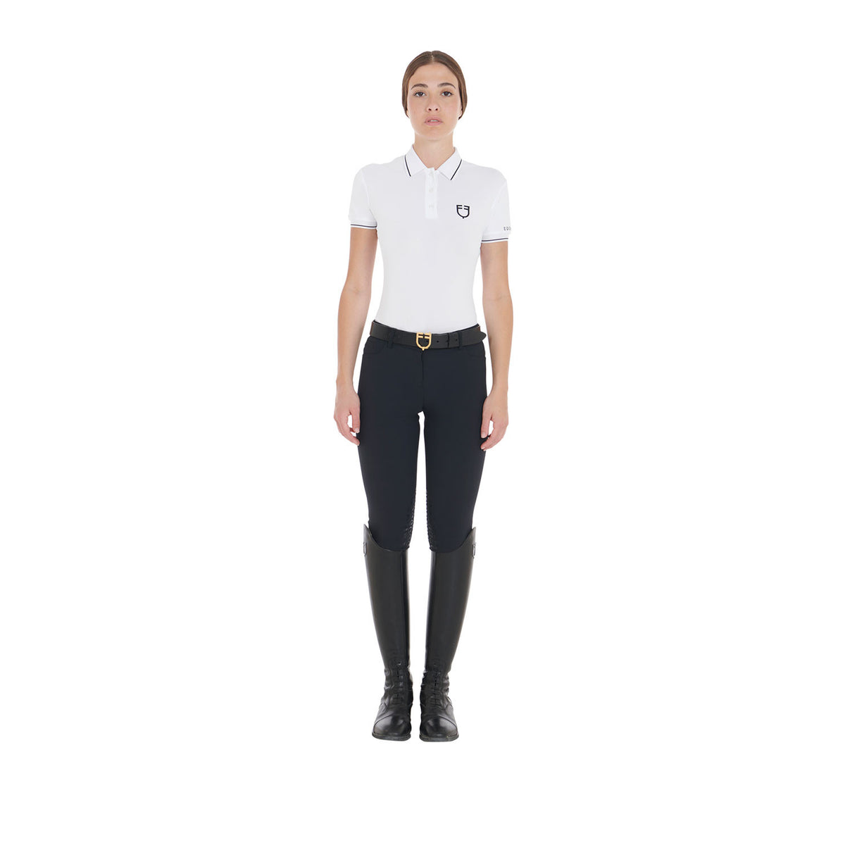 Equestro Women's slim fit polo shirt in breathable fabric
