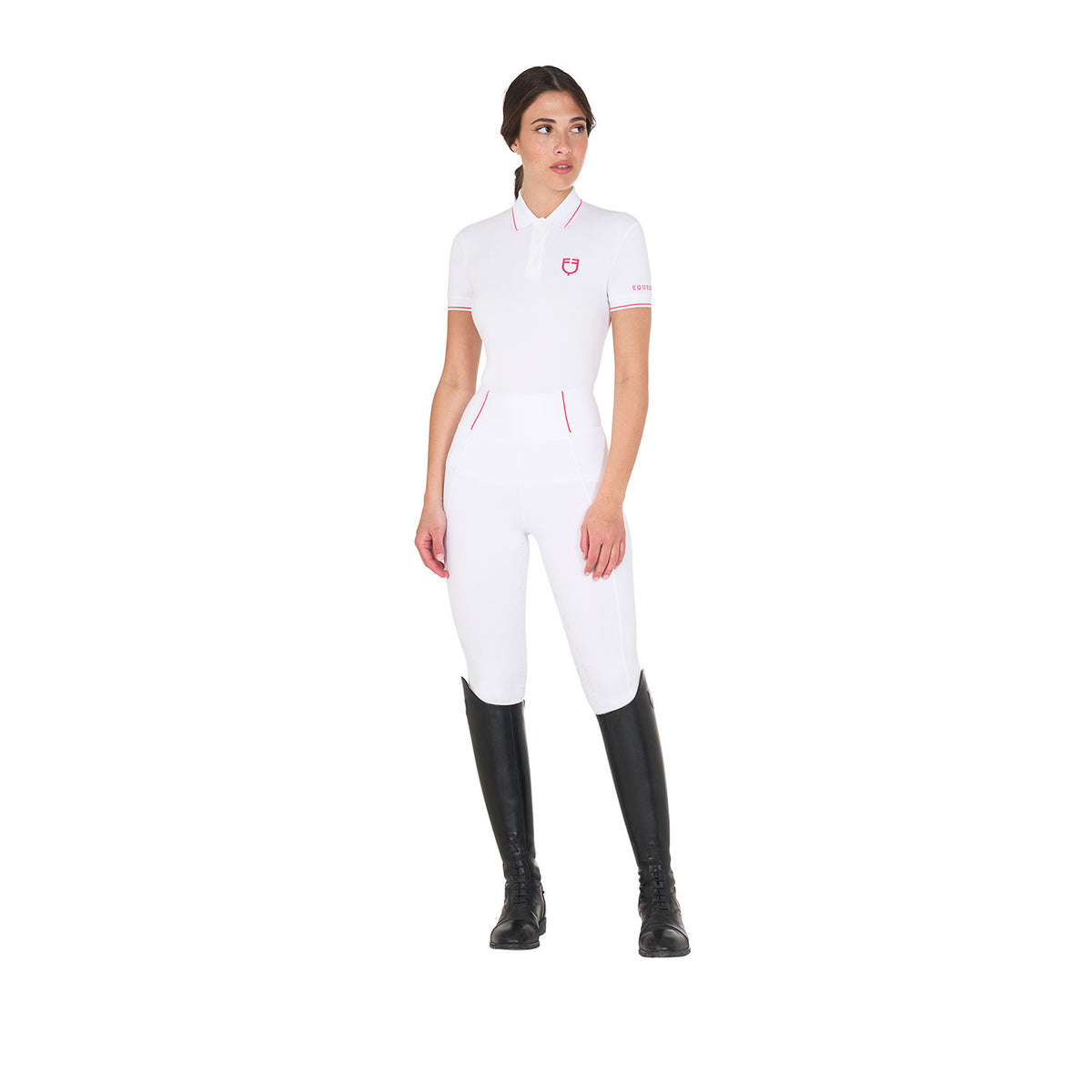 Equestro Women's slim fit polo shirt in breathable fabric