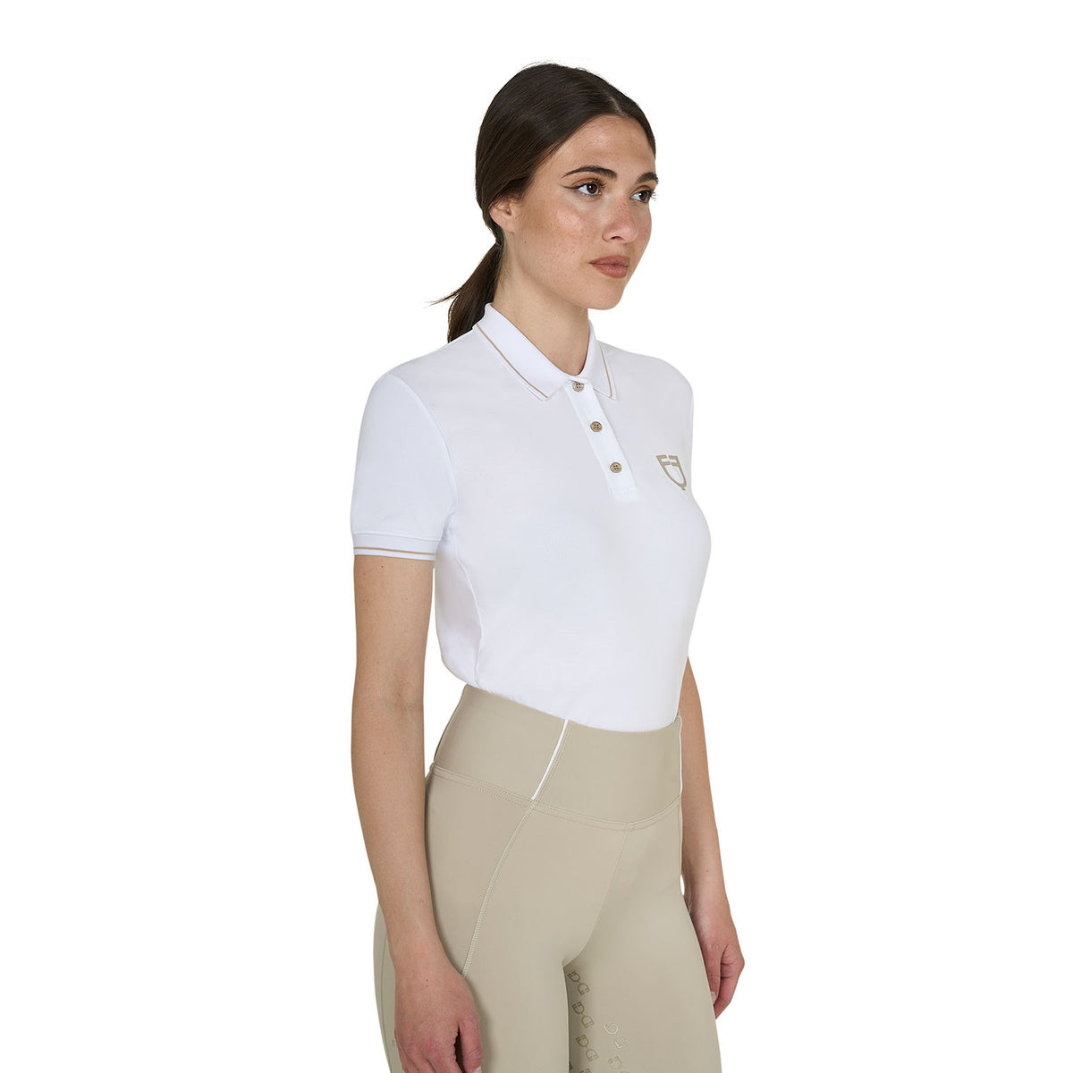 Equestro Women's slim fit polo shirt in breathable fabric