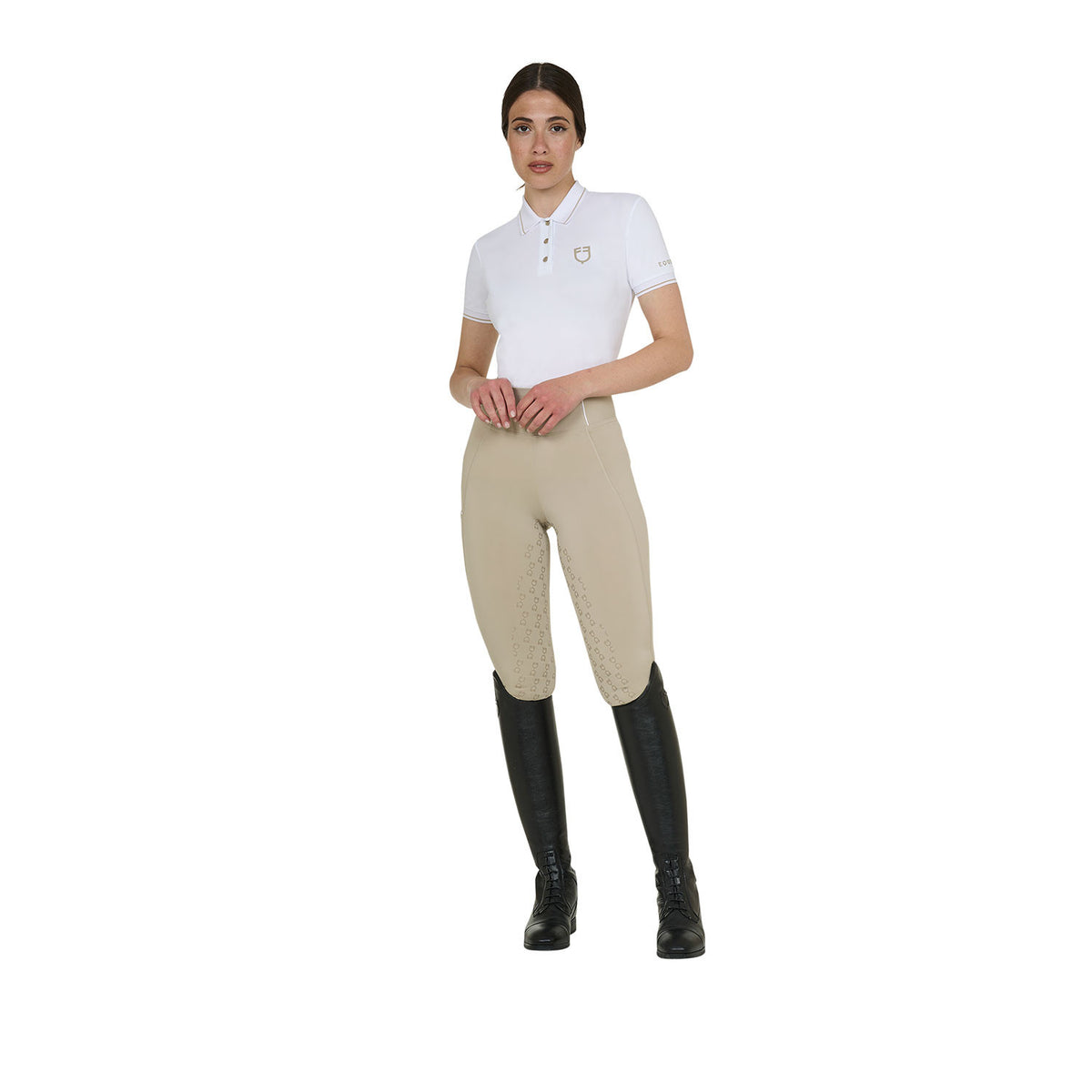 Equestro Women's slim fit polo shirt in breathable fabric