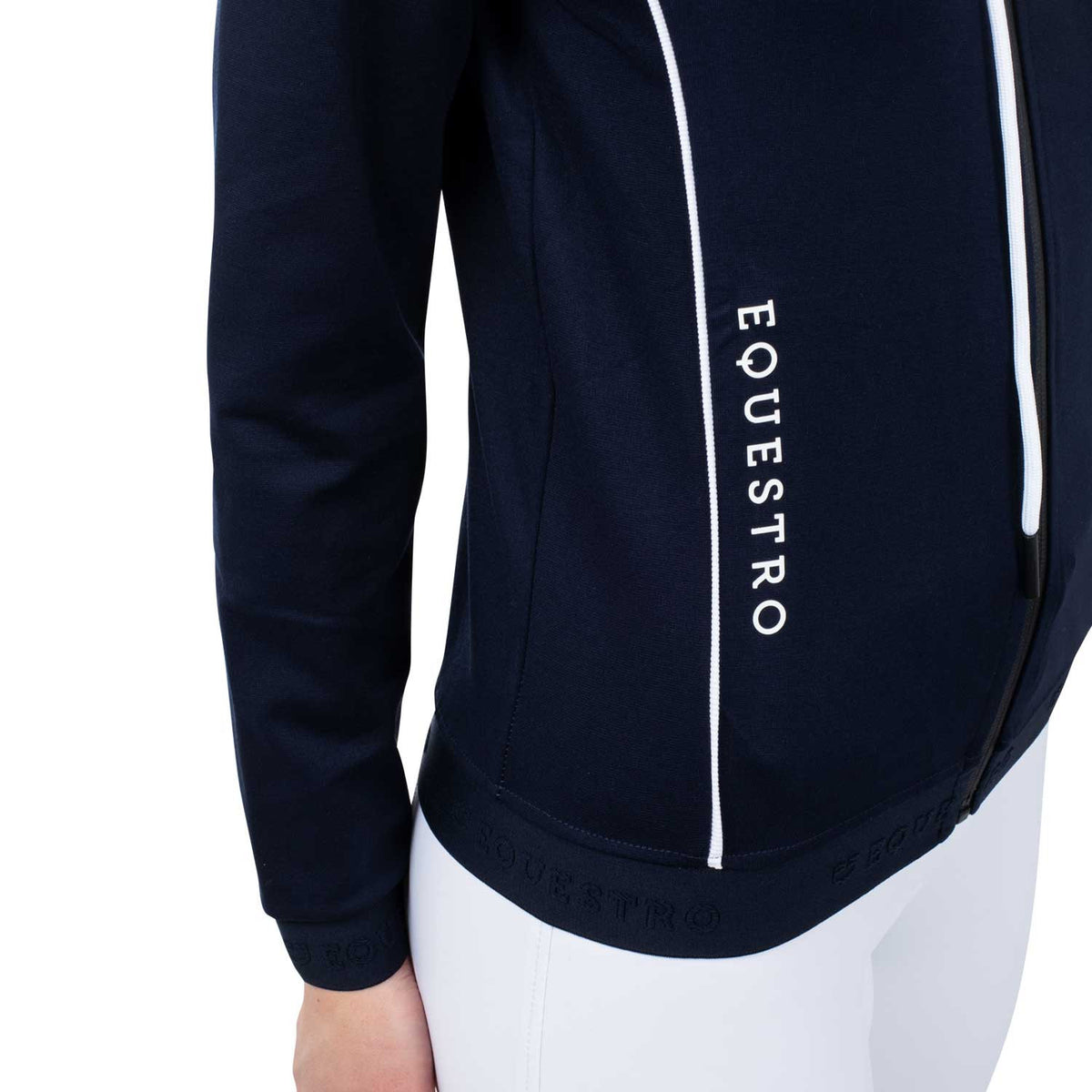 Equestro Women's sweatshirt with interlock front zip