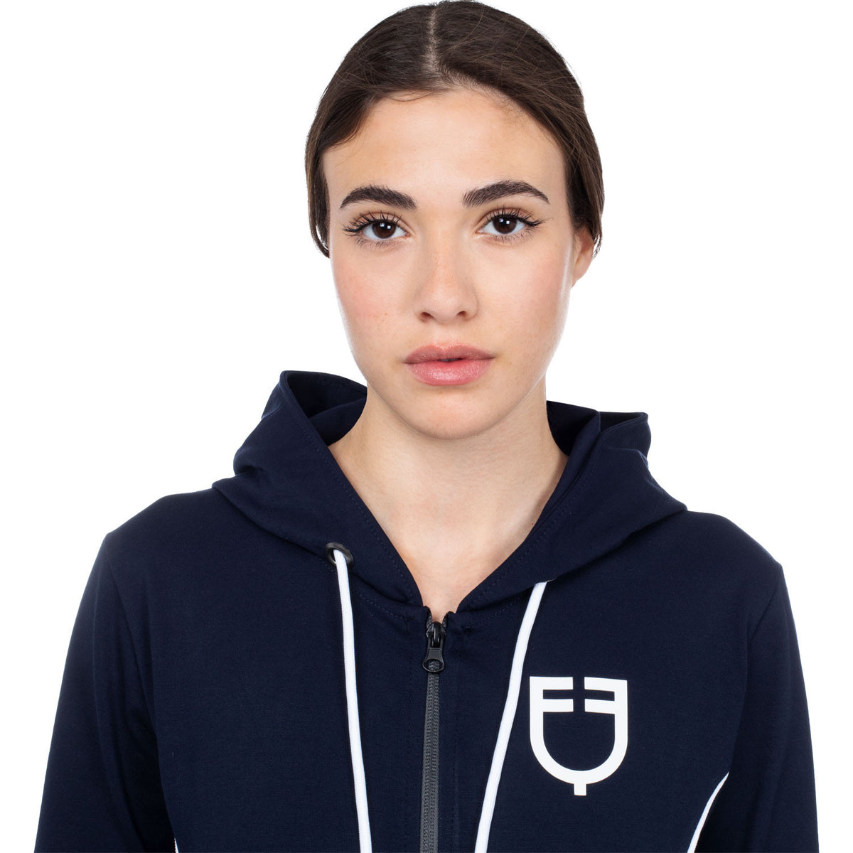 Equestro Women's sweatshirt with interlock front zip