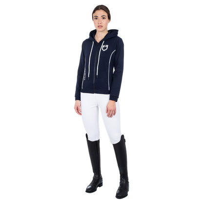 Equestro Women's sweatshirt with interlock front zip