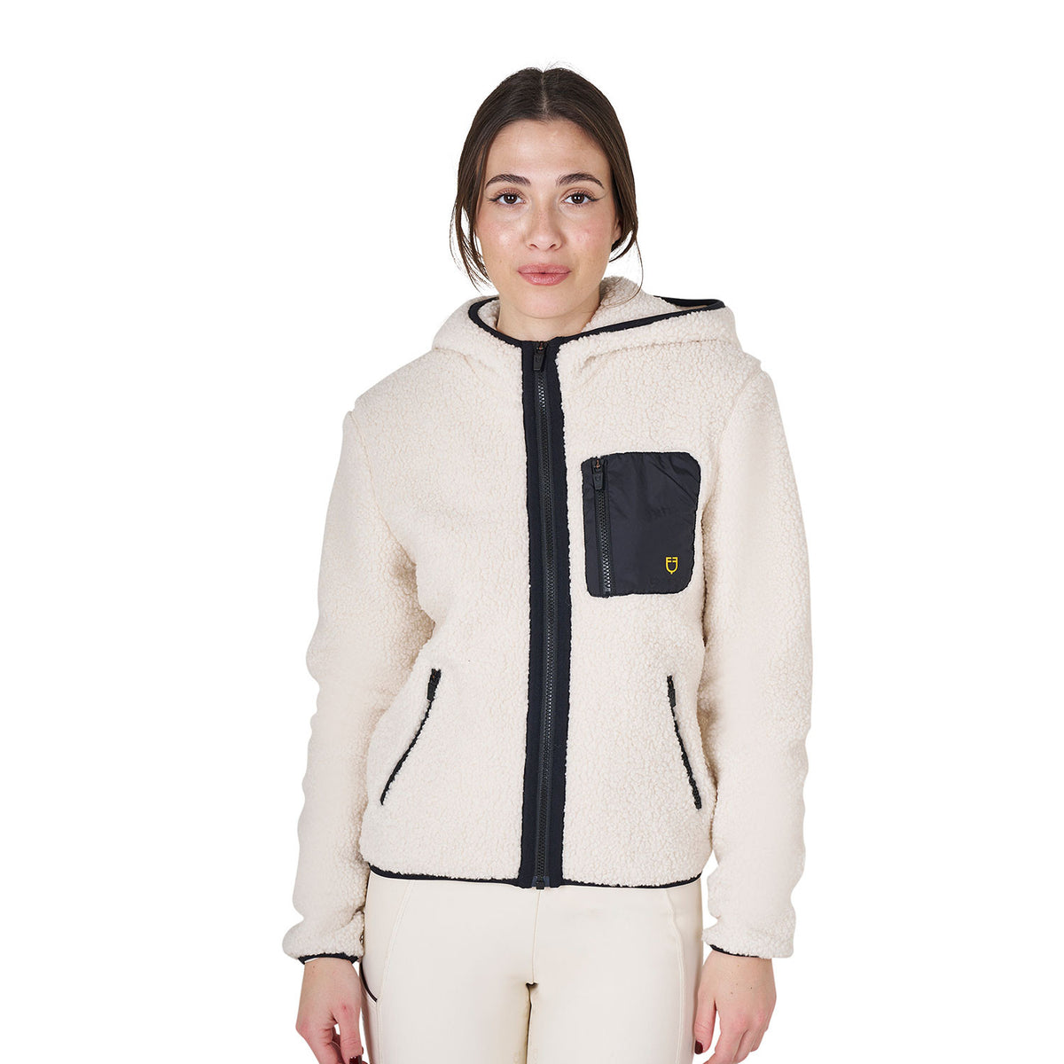 Equestro Women's sweatshirt in fleece with front pocket