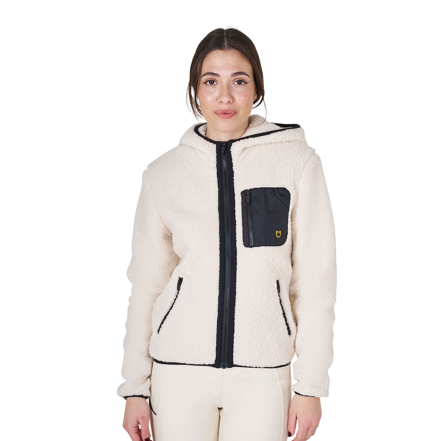 Equestro Women's sweatshirt in fleece with front pocket