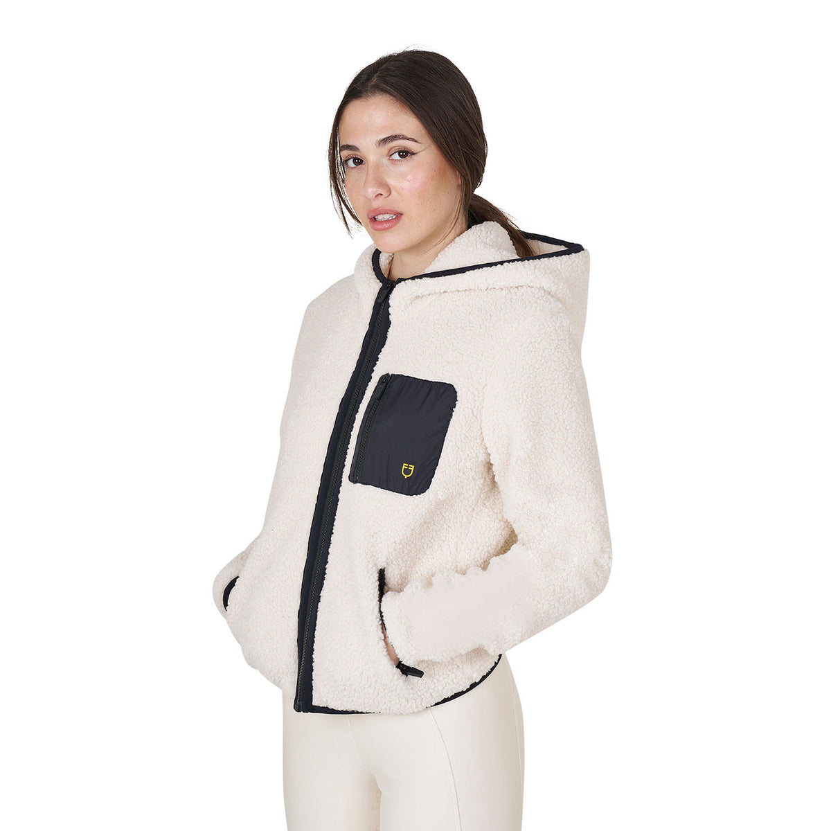 Equestro Women's sweatshirt in fleece with front pocket