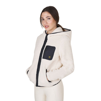 Equestro Women's sweatshirt in fleece with front pocket