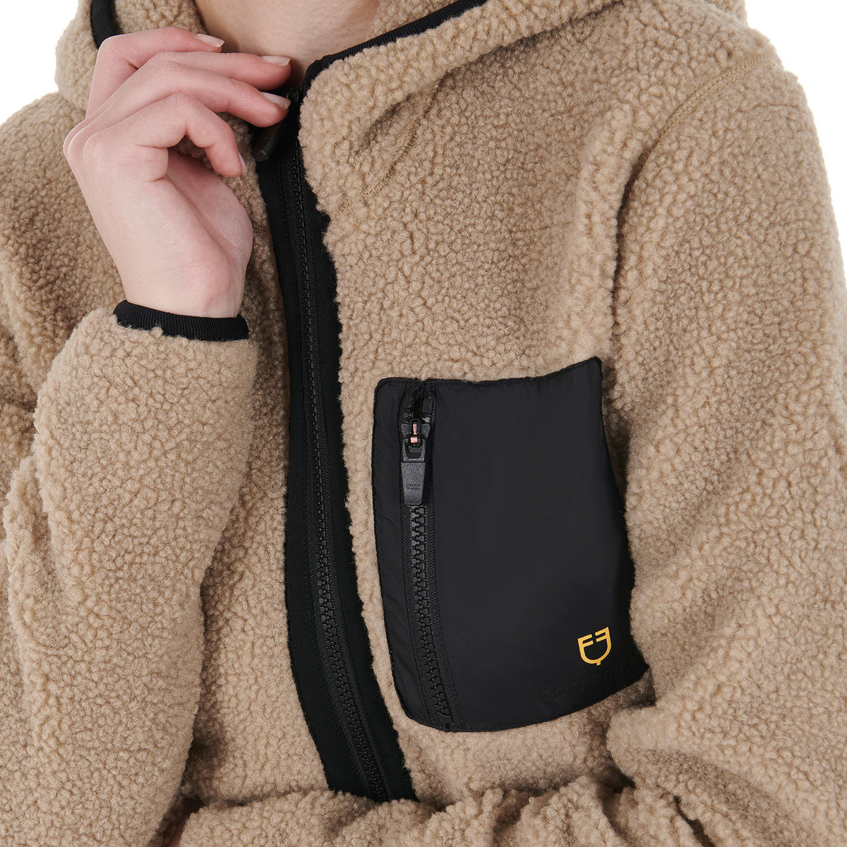 Equestro Women's sweatshirt in fleece with front pocket