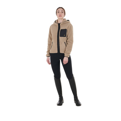 Equestro Women's sweatshirt in fleece with front pocket