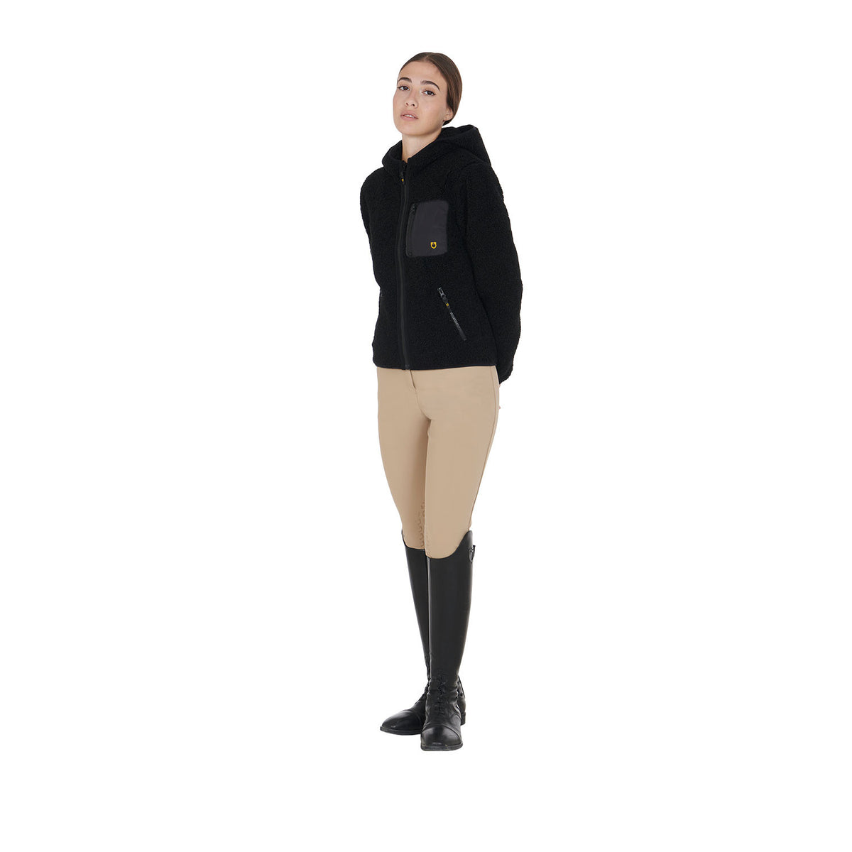 Equestro Women's sweatshirt in fleece with front pocket