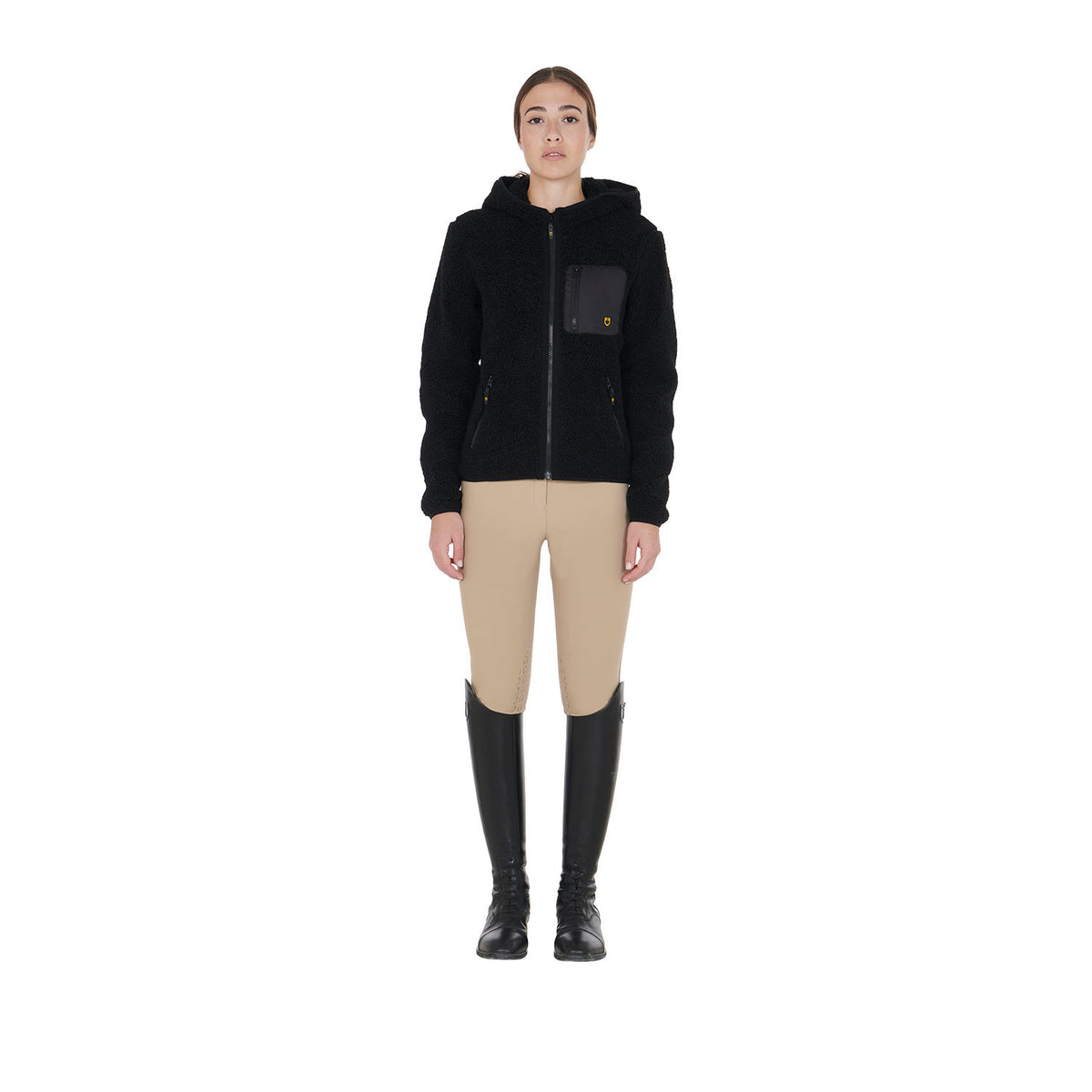 Equestro Women's sweatshirt in fleece with front pocket