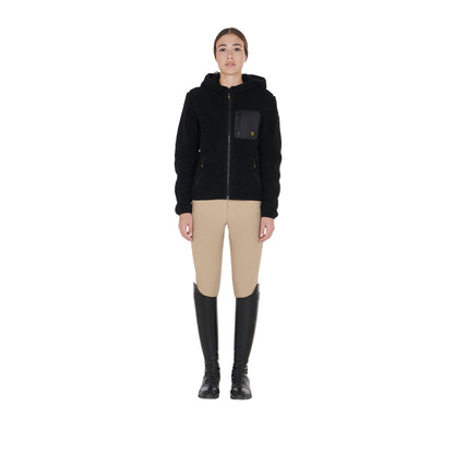 Equestro Women's sweatshirt in fleece with front pocket