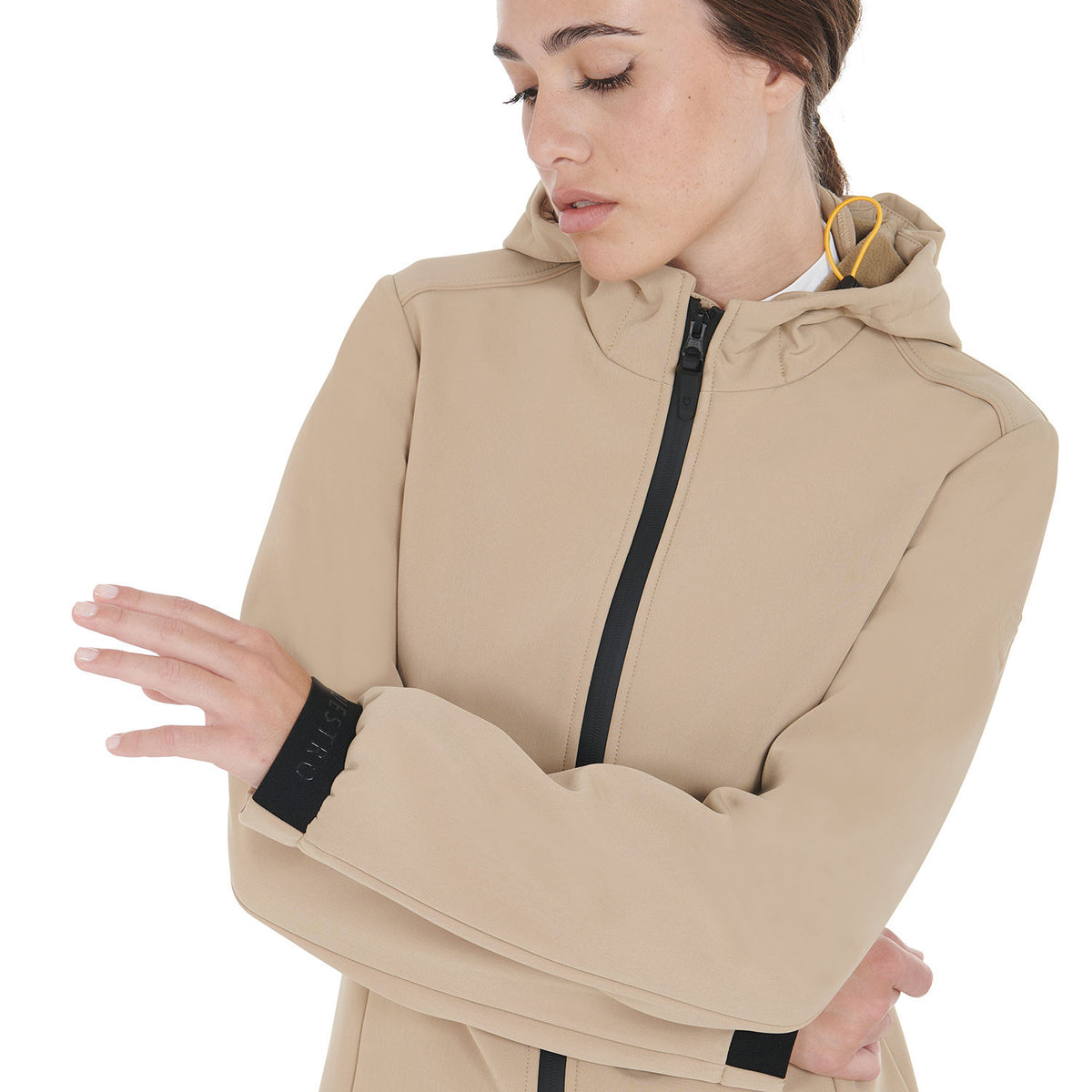 Equestro Women's slim fit softshell jacket with concealed pockets