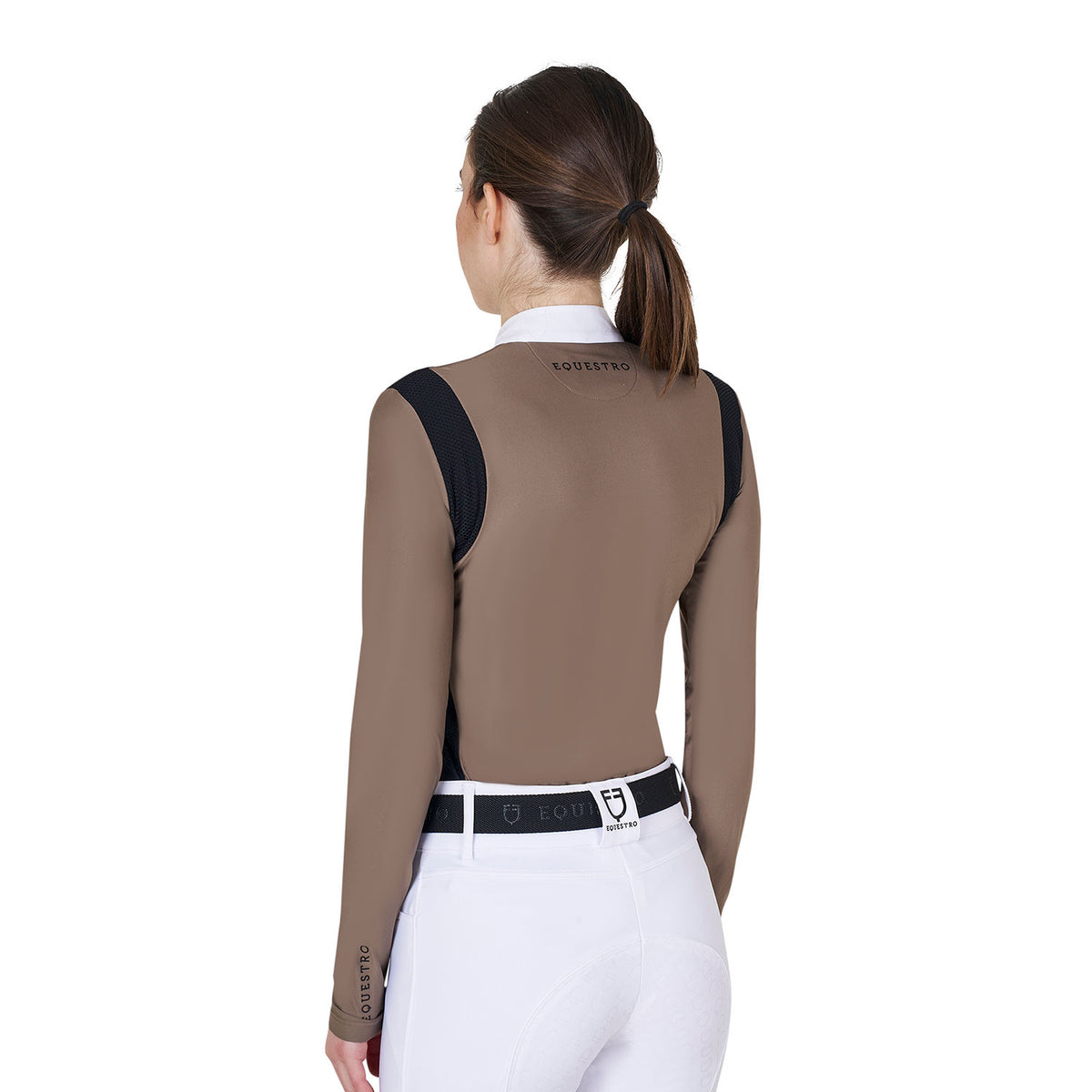 Equestro Women's slim fit polo shirt in technical fabric
