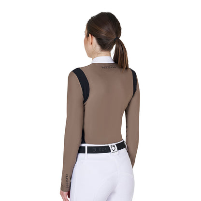 Equestro Women's slim fit polo shirt in technical fabric