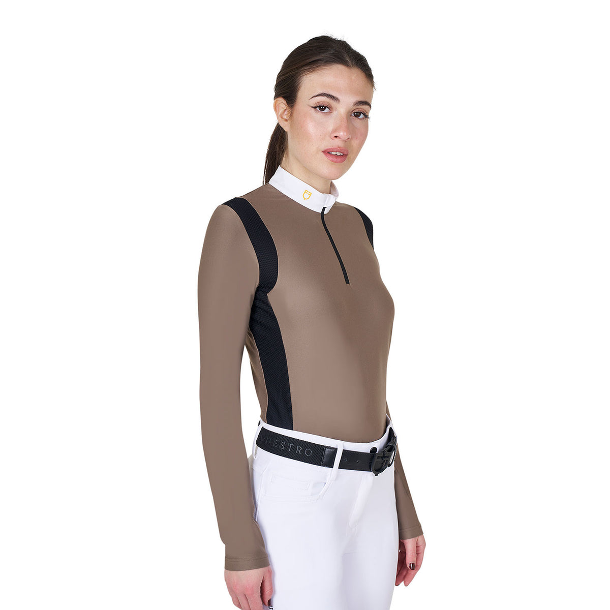 Equestro Women's slim fit polo shirt in technical fabric