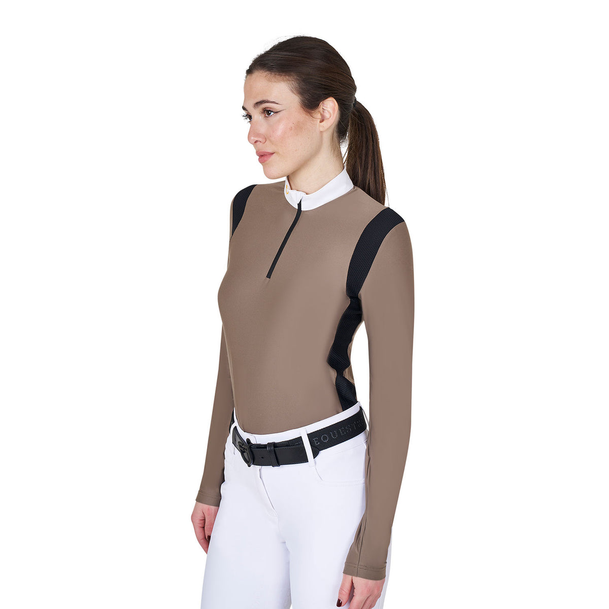 Equestro Women's slim fit polo shirt in technical fabric