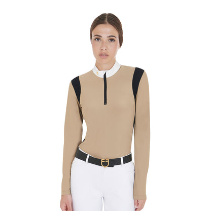 Equestro Women's slim fit polo shirt in technical fabric