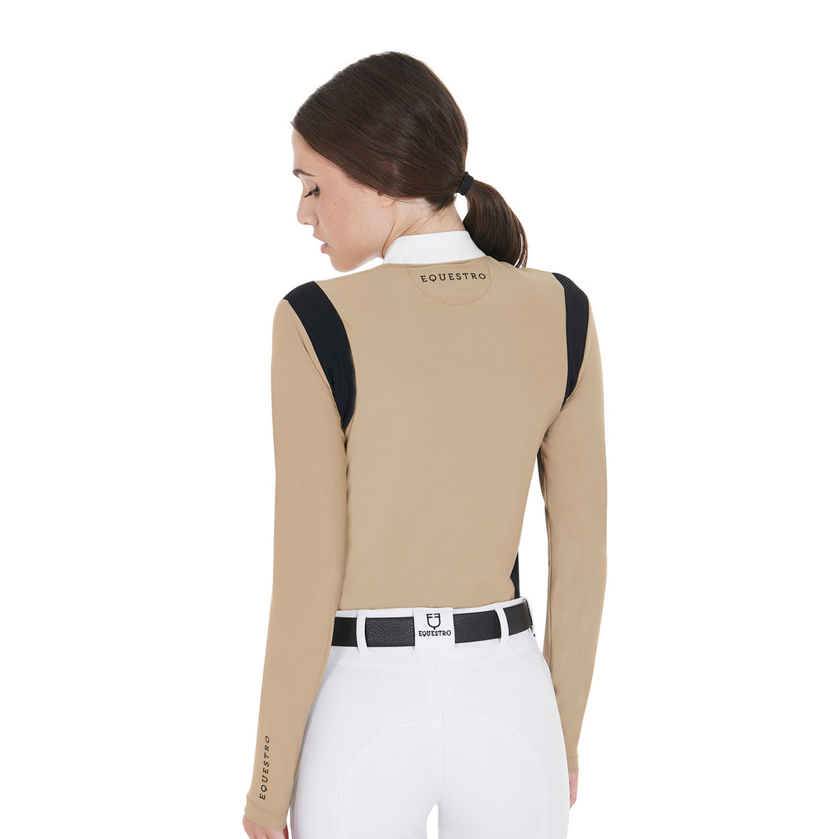 Equestro Women's slim fit polo shirt in technical fabric
