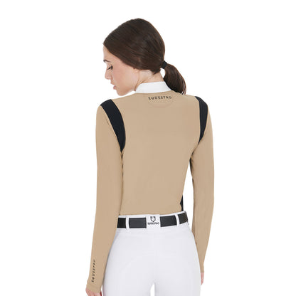 Equestro Women's slim fit polo shirt in technical fabric