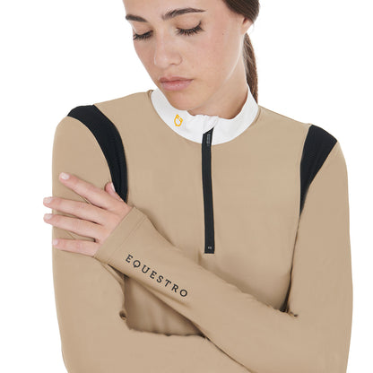 Equestro Women's slim fit polo shirt in technical fabric