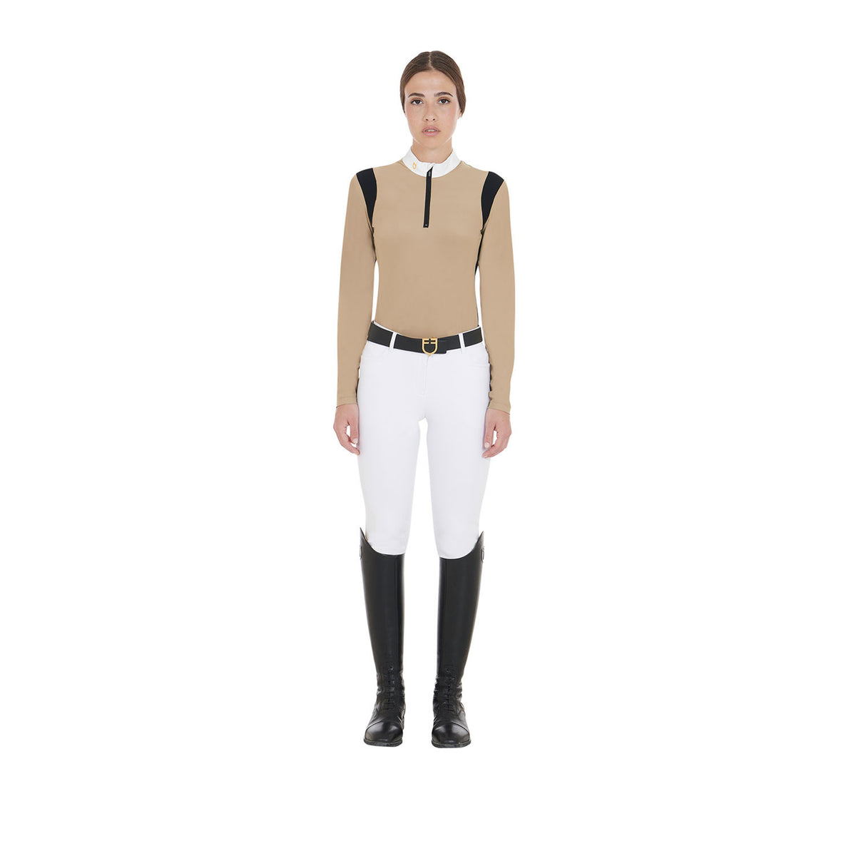 Equestro Women's slim fit polo shirt in technical fabric
