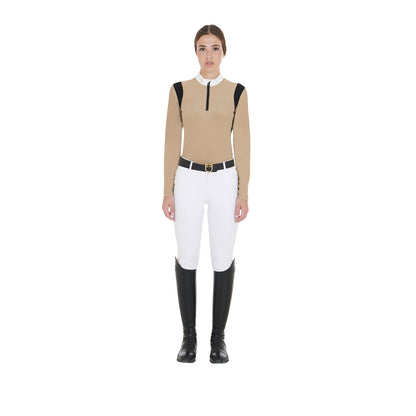 Equestro Women's slim fit polo shirt in technical fabric